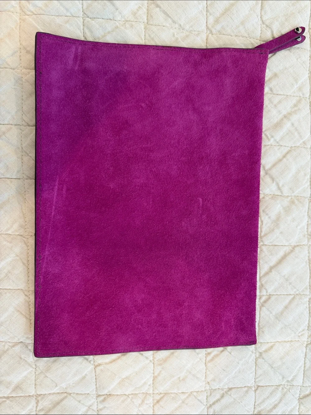 Suede clutch bag